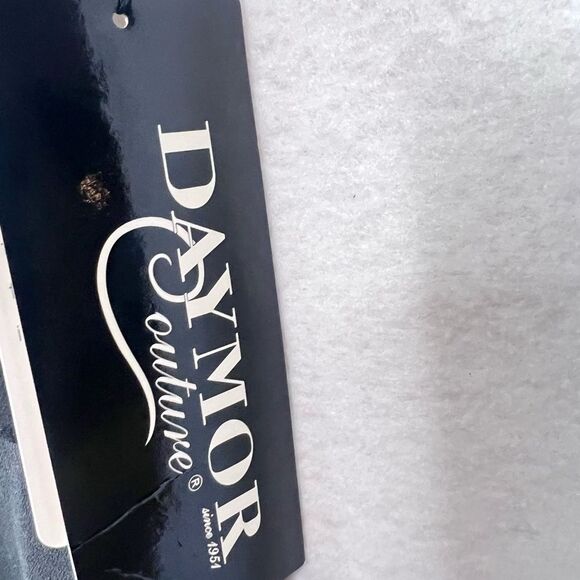 Vtge Daymor Womens 100% silk Black Elegant V neck Ruffle Layered Dress Sz 4 Maxi - Picture 6 of 11